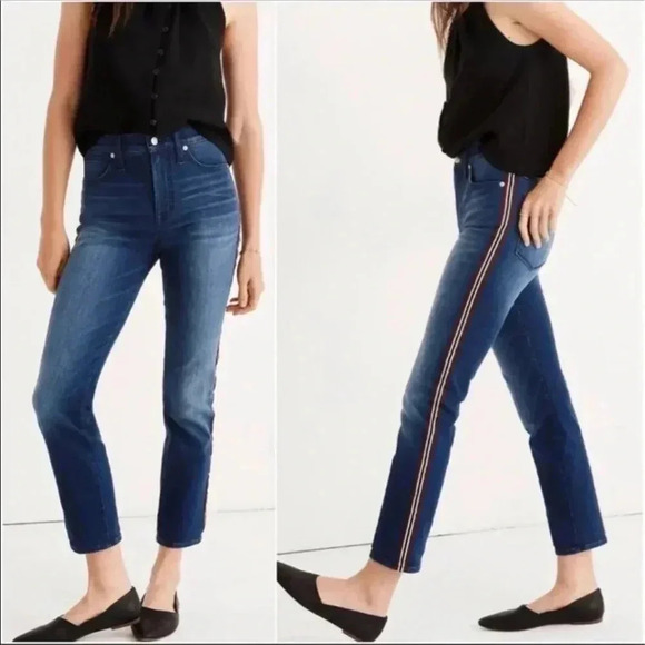 Madewell Denim - Madewell Stovepipe Jeans: Ribbon Tux Stripe Edition 27